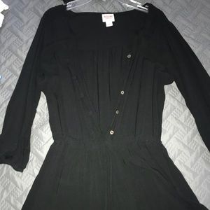 Black button up romper